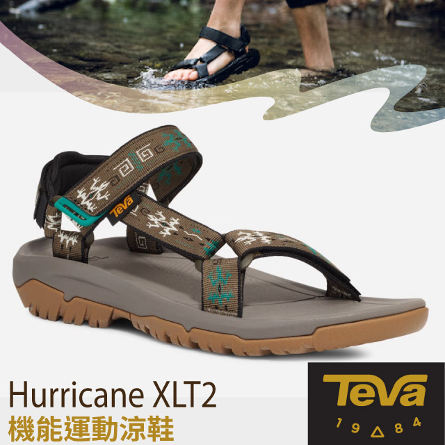 【美國 TEVA】抗菌 男 Hurricane XLT2 可調式 耐磨運動織帶涼鞋/1019234 GDOL 壁虎深橄欖✿30E010